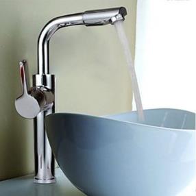 Chrome Finish Contemporary Rotatable Countertop Bathroom Sink Faucet--Faucetsmall.com