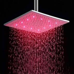 12 inch Brass Shower Head with Color Changing LED Light--Faucetsmall.com
