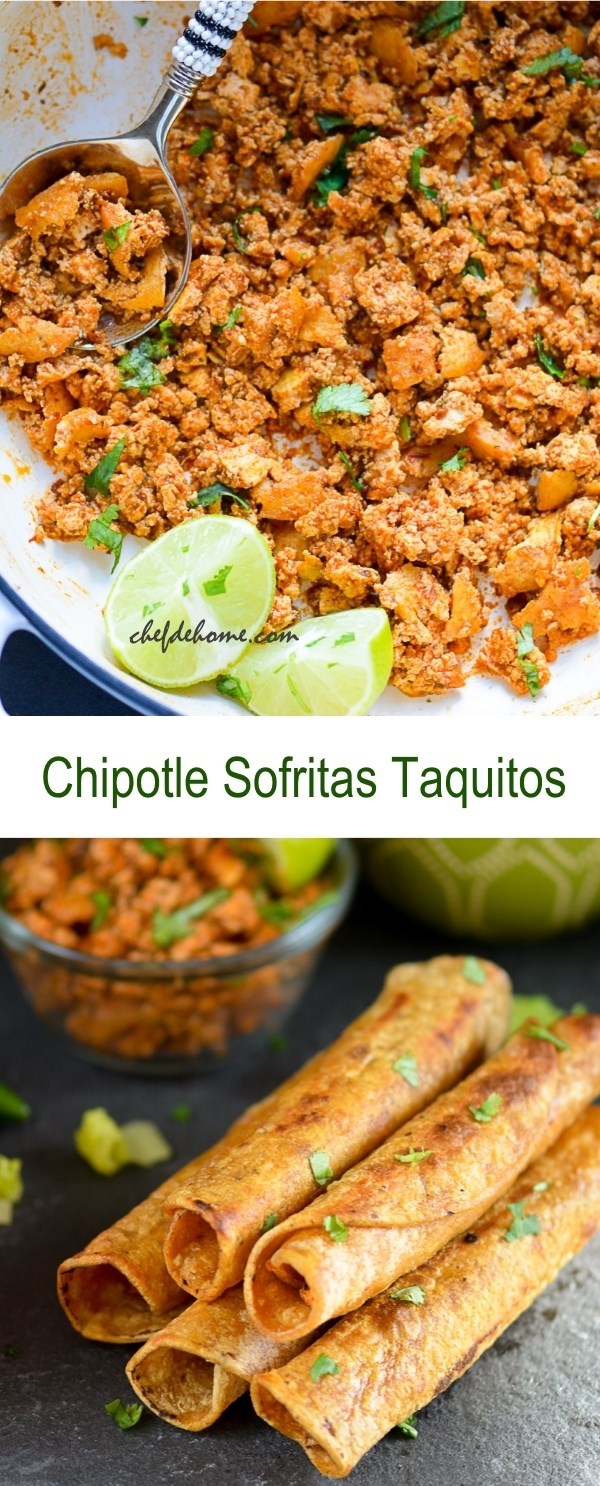 Mexican Chipotle Tofu Sofritas Taquitos Recipe - ChefDeHome.com