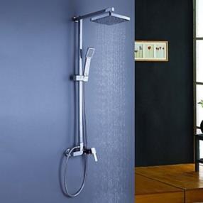 Contemporary Tub Shower Faucet with 8 inch Shower Head and Hand Shower--Faucetsmall.com