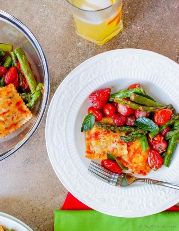 Oven Roasted Asparagus and Ravioli Pasta Salad  Recipe - ChefDeHome.com