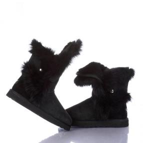 Womens Fox Fur Boots 5531 Black