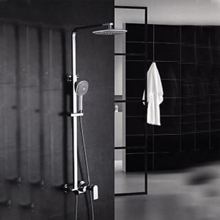 Contemporary Single Handle Waterfall Brass Chrome Shower Faucet--Faucetsdeal.com