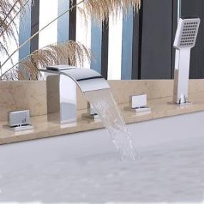 Contemporary Handshower Chrome Finish Shower Faucet--Faucetsdeal.com