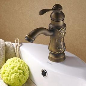 Antique Solid Brass Centerset Bathroom Sink Faucet (Antique Copper Finish) At FaucetsDeal.com