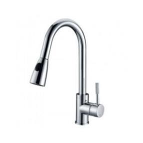 Chrome Single Hole Pull-out Spray Centerset Cold and Hot Kitchen Faucet--FaucetSuperDeal.com