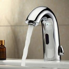 Chrome Bathroom Sink Faucet with Automatic Sensor (Hot and Cold)--FaucetSuperDeal.com