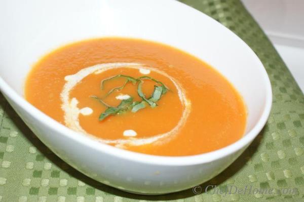 On a cool autumn evening, there is nothing better than a piping hot bowl of homemade tomato soup! 