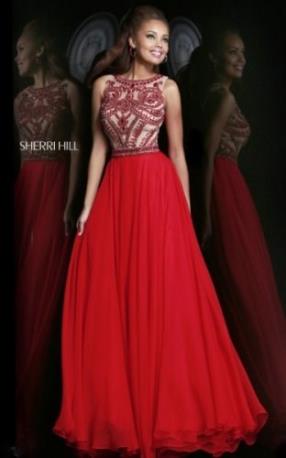  2015 Sherri Hill 11146 Beads Red Prom Dress Best