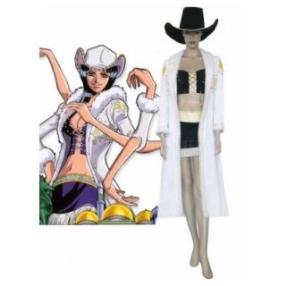 One Piece White Black Nick Robin Uniform Cloth Cosplay Costume