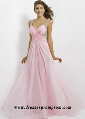 Pink Crisscross Pleated Open Back Sequined Dress for Prom