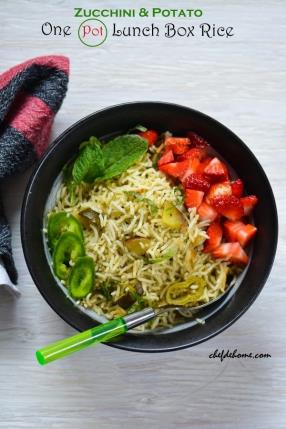 One Pot Lunchbox Rice with Zucchini and Potato Recipe - ChefDeHome.com