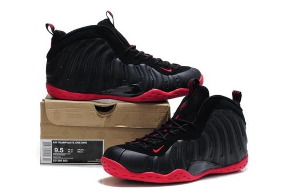 Cheap Fashion Nike Air Foamposite Black Red Sneakers Online For Men in 53859