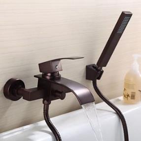 Antique Waterfall Brass Oil-Rubbed Bronze Wall Mounted Two Holes Faucet At faucetsdeal.com