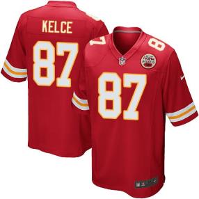 Men's Kansas City Chiefs Nike NFL Game Travis Kelce Red #87 Jerseys Home