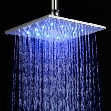 10 Inch Brass Shower Head with Color Changing LED Light--Faucetsmall.com