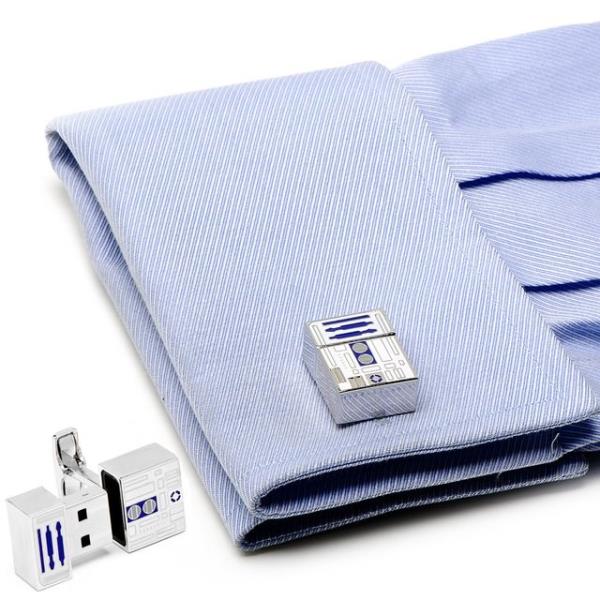 Two great things that go great together. These R2D2 cufflinks will not only look fantastic the next time you wear your fancy shirt with the French cuffs, but they're also working USB flash drives.