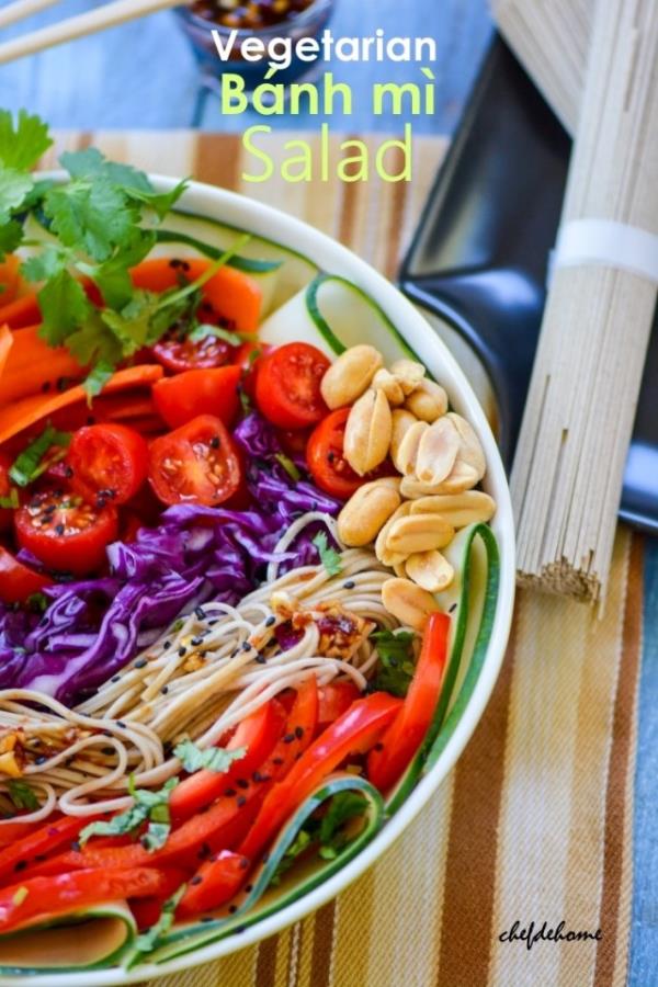 Asian Vegetarian Banh Mi Salad Recipe - ChefDeHome.com
