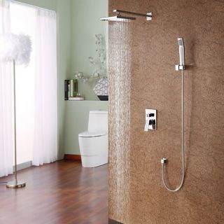 Contemporary Shower Faucet with 8 inch Shower head Hand Shower At FaucetsDeal.com
