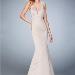 Beautiful Mermaid with Plunging Neckline Beaded Straps Satin Prom Dress PD12261