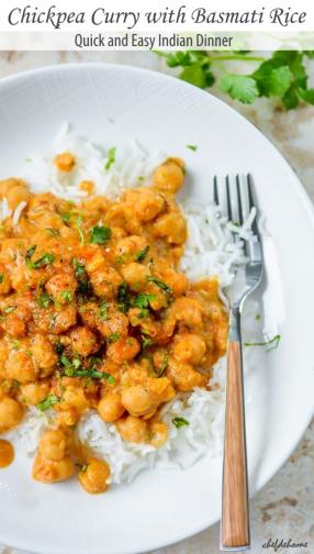 Easy Chickpea Curry with Basmati Rice Recipe - ChefDeHome.com