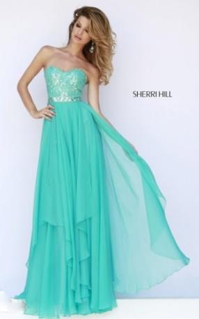 2015 Sherri Hill 1943 Sweetheart Prom Dress Teal - www.darlingpromgown.com