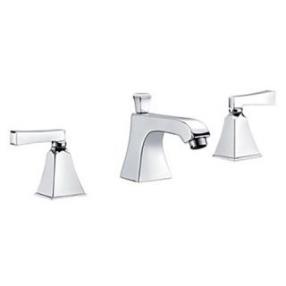 Modern Widespread Bathroom Three Holes Sink Faucet in Chrome with Double Handles--Faucetsdeal.com