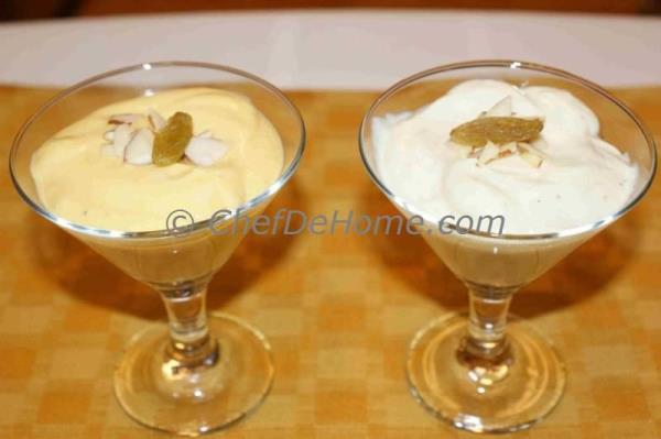 Yogurt Sweet Dish is light, yummy and very easy to assemble. We are sharing with you two ways to make Shri Khand (Sweet Hung Yogurt), Mango and Cardamom flavored. 