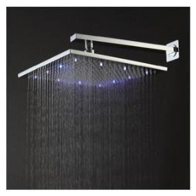 10 Inch Chromed Brass Square Modern LED Rainfall Shower Head--FaucetSuperDeal.com