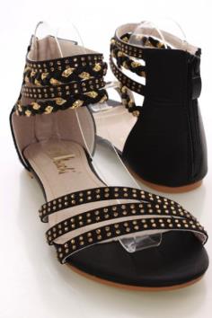 Black Rhinestone Open Toe Sandals - own these