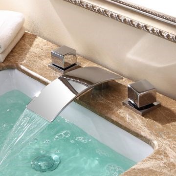 Two Handle Waterfall Basin Mix Tap--Faucetsmall.com