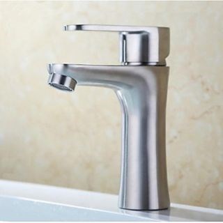 Lead-Free Contemporary Bathroom Lavatory Vanity Brushed Stainless Steel Bathroom Sink Faucets--Faucetsdeal.com