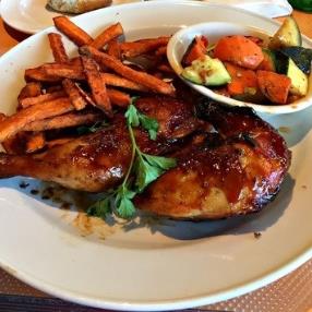 This amazing dish came with BBQ Half Chicken, sweet potato fries and roasted mixed vegetables.