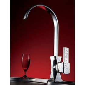 Solid Brass Modern Kitchen Faucet (Chrome Finish)--FaucetSuperDeal.com