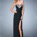 Black with Deep Sweetheart and High Side Slit Chiffon Prom Dress PD12262