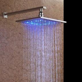 10 inch Brass Shower Head with Color Changing LED Light--FaucetSuperDeal.com
