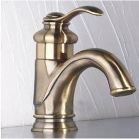 Bronze One Handle Single Hole Mount Bathroom Sink Faucet--FaucetSuperDeal.com